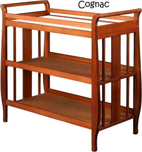 Baby: Stork Craft Sleigh Change Table In Cognac