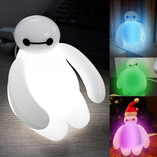 Disney Big Hero 6 Baymax 15cm Cartoon Marshmallow Robot White Fat Color Changing USB LED Night Light Table Desk Movie Figure Toy Gift Kids by EZY Mart by EZY Mart