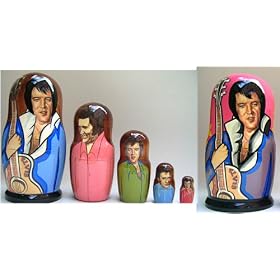 Elvis Russian Nesting Doll Hand Made 5 Pcs / 6 - 7 in * #dsci 63