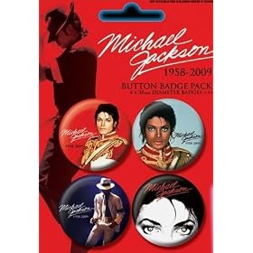 Michael Jackson 4 Button Collectors Pack Red