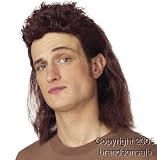 Red Neck Brown Mullet Costume Wig