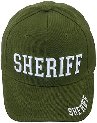 SHERIFF 3-D High Definition Embroidered Velcro Back Hat Baseball Cap - Olive