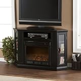 Convertible Electric Fireplace with Cabinet , TV Media Stand Console - Black