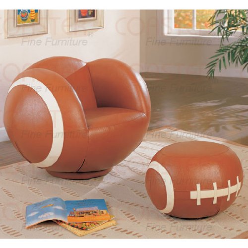 All Star Large Football Chair & Ottoman by Coaster