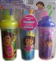 Munchkin Dora Insulated Spill Proof Straw Cups 3/pk Girls BPA FREE