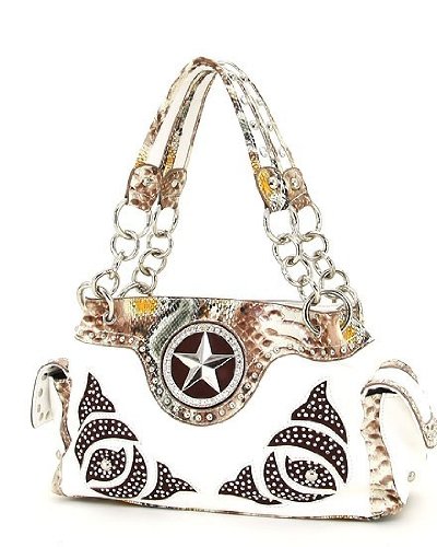 White Western Rhinestone Star Handbag