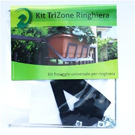 GardenStuff td50rnr Window Box Holder Trizone, Anthracite With Railing Kit - 22 in.