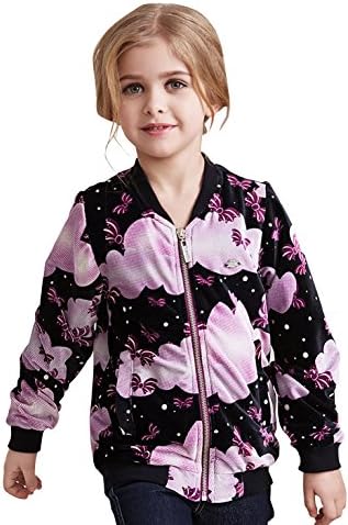 Candydoll Girls Velvet Floral Print Track Jacket