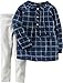 Carter's Girls 2-Piece Navy Metallic Plaid Top and Sparkle Legging Set
