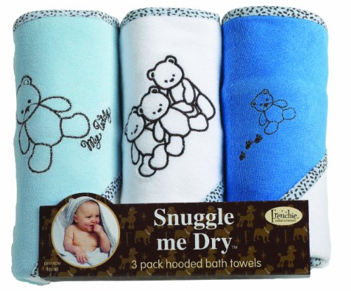 Frenchie Couture Hooded Towel Mini Game Bear, 3 Pack, Boy