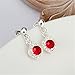 NYKKOLA Fashion Classic Jewelry 925 Solid Silver Beautiful Ruby Crystal Earrings