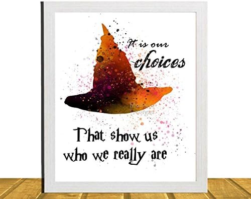 Harry Potter Inspired 8 X 10 Art, Watercolor Art, Sorting Hat, Harry Potter Poster, Unframed,