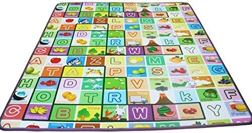 Baby Crawling Mat/Game Pad 200*180*0.5cm Thickness on Both Side Alphanumeric Pattern Baby Puzzle Education Crawing Pad