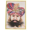 Art of India Embossed Miniature Painting on Marble Plate of The Indian Maharaja With A Turban