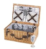 Scribble Sandringham DELUX 4-Person Wicker Hamper (46 x 31 x 20cm)
