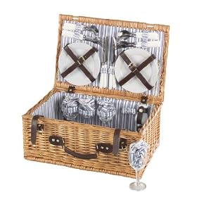 Scribble Sandringham DELUX 4-Person Wicker Hamper (46 x 31 x 20cm)