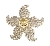 .925 Sterling Silver 14K Gold Plated Beaded Starfish Designer Pin with Gold Center