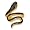 Gold-plated Sterling Silver Satin Black CZ/Simulated Emerald Snake Ring - Size 6