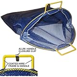 Large Coated Galvanized Wire Handle Mesh Catch Bag, Blue 24" x 28"