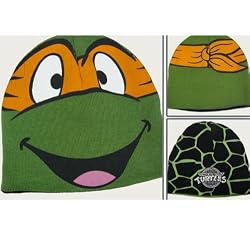 TMNT Teenage Mutant Ninja Turtles Michelangelo Reversible Knit Hat Beanie