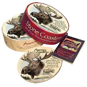 American Expedition Moose Stone Coaster Set by 