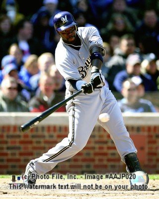 Bill Hall - Milwaukee Brewers batting action MLB 8x10 Photo