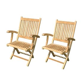 Set of 2 Teak Westport Armchairs by