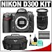 Nikon D300 Digital SLR Camera & 18-200mm HSM Optical Stabilizer Zoom Lens + Case + Nikon EN-EL3e Battery + Cleaning Kit