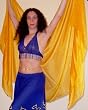 Blue Beaded Bra/Bra Cover with Fringe