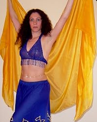 Blue Beaded Bra/Bra Cover with Fringe