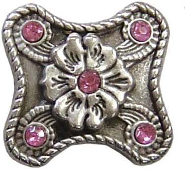 Pink Rose Rope Edge Conchos with Screw - 1" Lot of 10
