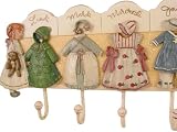 Girls clothing themed heavy long wood clothing rack or hooks
