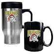 Pittsburgh Pirates MLB Stainless Steel Travel Mug & Black Ceramic Mug Set - Primary Logo