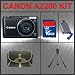 Canon Powershot A2200 Digital Camera (Black) Huge Accessories Package Including 16GB SDHC Memory Card + Hi-Speed SD Card Reader + Table Top Tripod + Carrying Case + Kit
