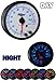 GlowShift White 7 Color 10,000 RPM Tachometer Gauge - for 1-10 Cylinder Gas Powered Engines - Built-in Shift Light - Mounts in Custom Dashboard - White Dial - Clear Lens - 3-3/4