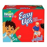 Pampers Easy Ups Trainers For Boys, Size 5 (30-40 Lbs), Large Pack, 66 Training Pants