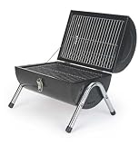Black Portable Barrel Barbeque with Twin Grill