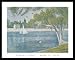 Georges Seurat Bank Of Seinesail Boat Art Black Wood-Mounted Poster Print - 22
