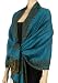 70 x 28" Border Pattern Double Layer Woven Pashmina Shawl / Scarf / Wrap / Stole - Turquoise"