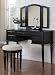 Elegant 3pcs Black Finish Wood Vanity Set #Pd41072