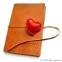 CUORE - Italian Leather Diary with Heart Accent and Leather Strap Closure