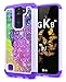 NageBee [Glitter Diamond] Case Compatible with LG Escape 3, LG Phoenix 2, LG K8 2016 [Hybrid Protective] Armor Soft Silicone Cover with [Studded Rhinestone Bling] Design Case - Rainbow