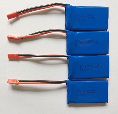 Arfantitoys 3.7V 780mAh Rechargeable Li-po Battery for Wltoys V636 V686 V686G V686K JJRC V686 Quadcopter Spare Parts-pack of 4