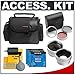 Deluxe Accessory Kit with Carrying Case + DVD-R 3-Pack + 2x Telephoto Lens + 0.5x Wide Angle Lens + 3-Piece Filter Kit + Cleaning Kit for Compact DVD-R Camcorders