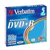 Verbatim DVD+R Advanced AZO 16x Speed Colour Surface 5er Pack Slim Case DVD-Rohlinge