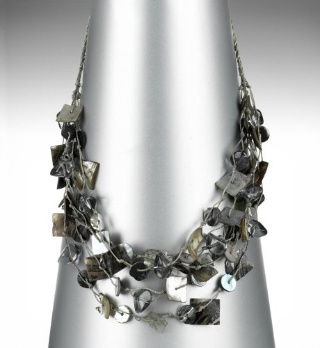Layered Glitter Shell Necklace