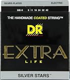 DR Strings Silver Stars - Extra-Life Silver Coated Electric 9-42