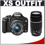 Canon Digital Rebel XS 10.1MP Digital SLR Camera (Black) + Canon EF-S 18-55mm IS Lens + Canon EF 75-300mm III Lens