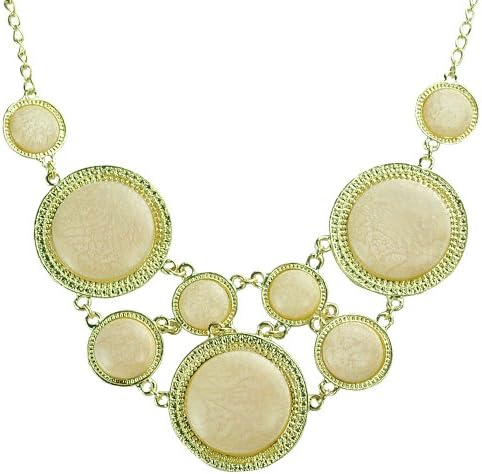 Bubble Bib Necklace Chunky Statement Necklace Statement Bib Jewelry (Fn0731) (Ivory)