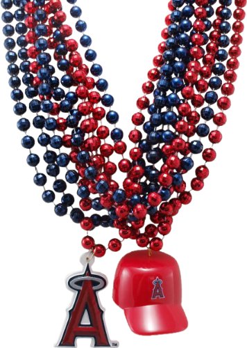 MLB Los Angeles Angels Team Medallion, Mini-Helmet and Mardi-Gras Bead Set